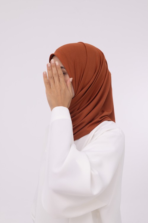 Mini Hijab en bambou terracotta