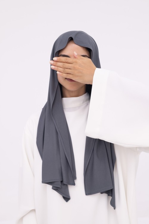 Mini Hijab en bambou anthracite