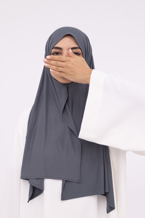 Mini Hijab en bambou anthracite