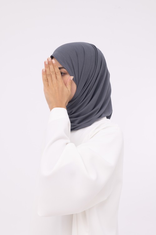 Mini Hijab en bambou anthracite