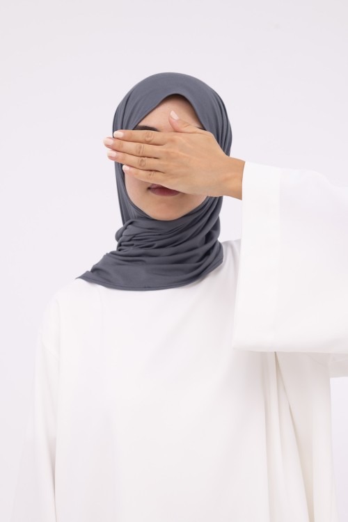 Mini Hijab en bambou anthracite