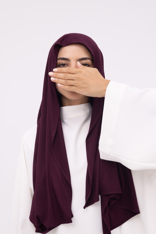 Mini Hijab en bambou burgundy