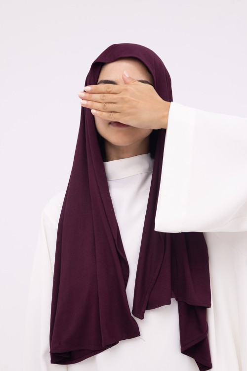 Mini Hijab en bambou burgundy
