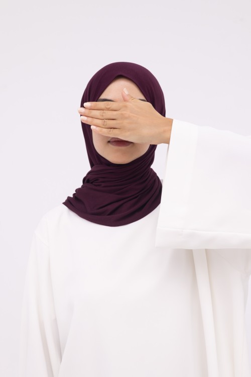 Mini Hijab en bambou burgundy