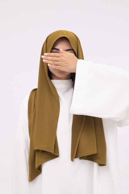 Mini Hijab en bambou moutarde