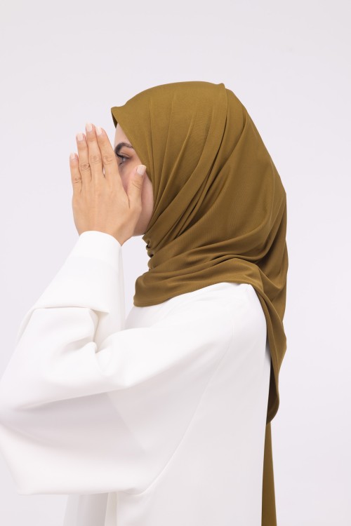 Mini Hijab en bambou moutarde