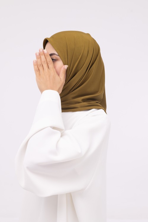Mini Hijab en bambou moutarde