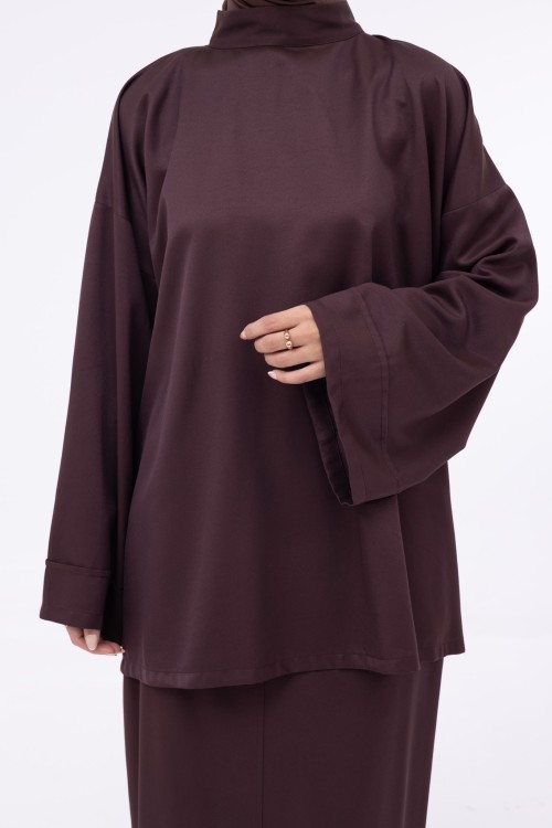 Baya Top mi-long marron