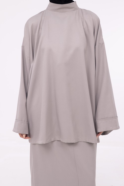 Baya Top mi-long gris
