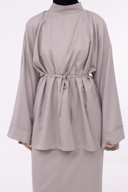 Baya Top mi-long gris