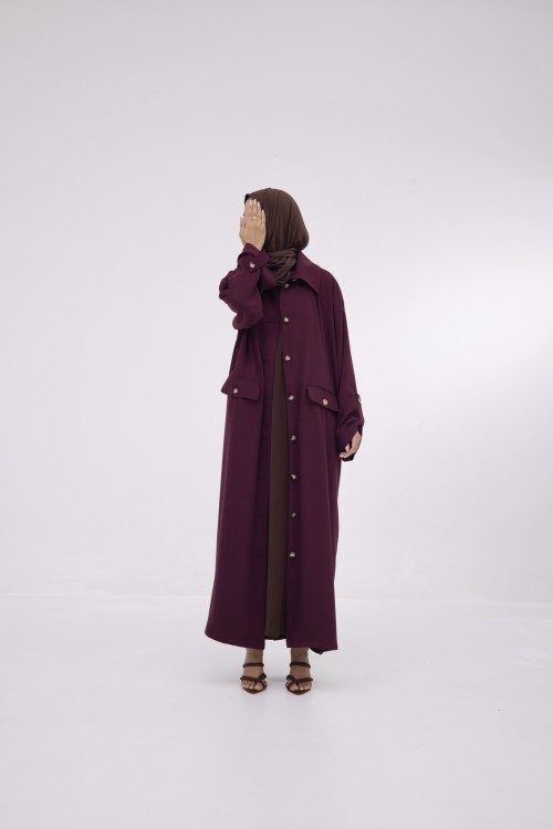 Veste longue Tal Burgundy