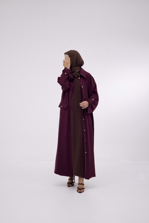 Veste longue Tal Burgundy