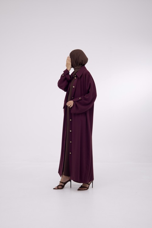 Veste longue Tal Burgundy