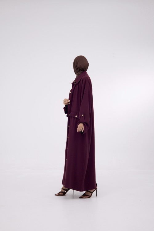 Veste longue Tal Burgundy
