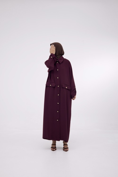 Veste longue Tal Burgundy