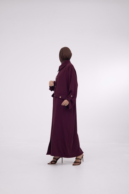 Veste longue Tal Burgundy