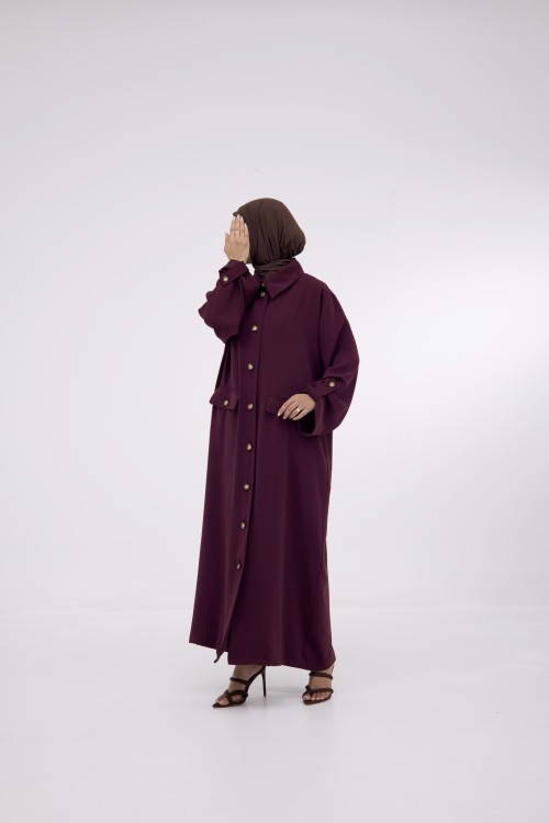Veste longue Tal Burgundy