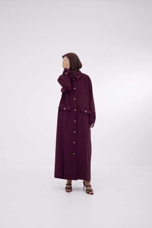 Veste longue Tal Burgundy