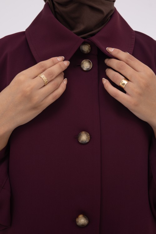Veste longue Tal Burgundy
