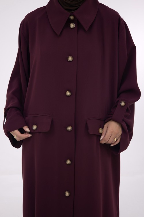 Veste longue Tal Burgundy