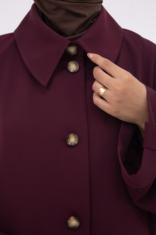 Veste longue Tal Burgundy