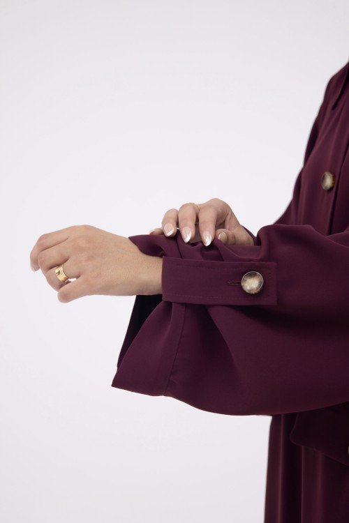 Veste longue Tal Burgundy