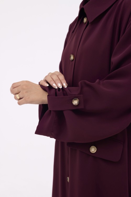 Veste longue Tal Burgundy