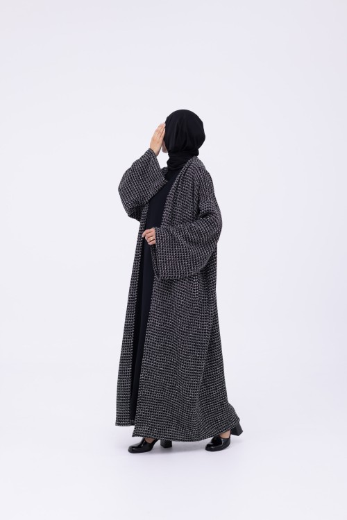 Shela coat chiné noir