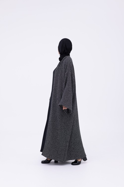 Shela coat chiné noir