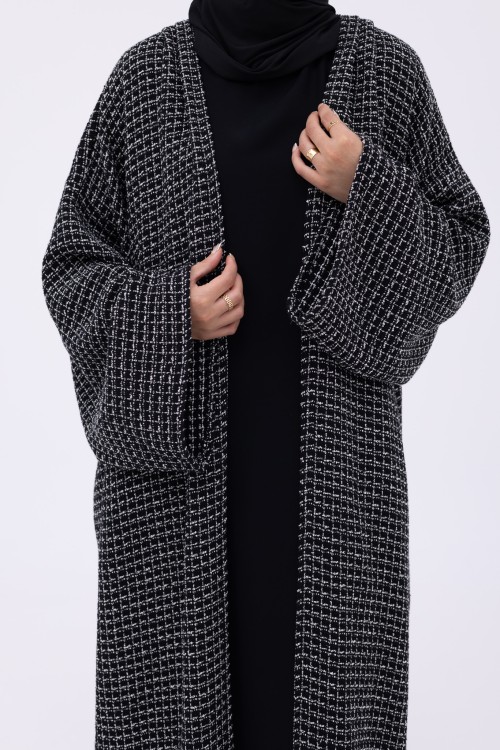 Shela coat chiné noir