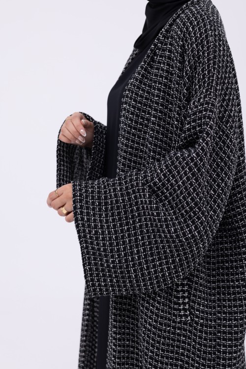 Shela coat chiné noir