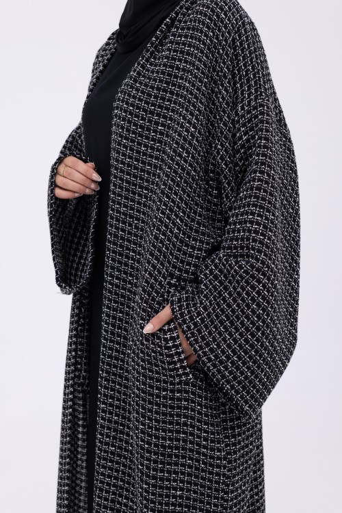 Shela coat chiné noir
