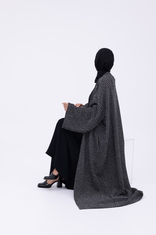 Shela coat chiné noir