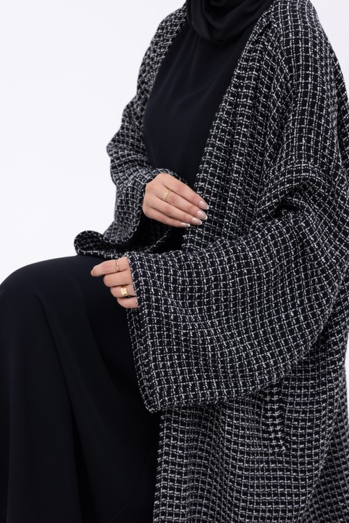 Shela coat chiné noir