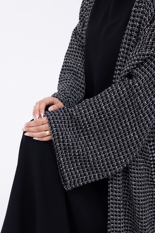 Shela coat chiné noir