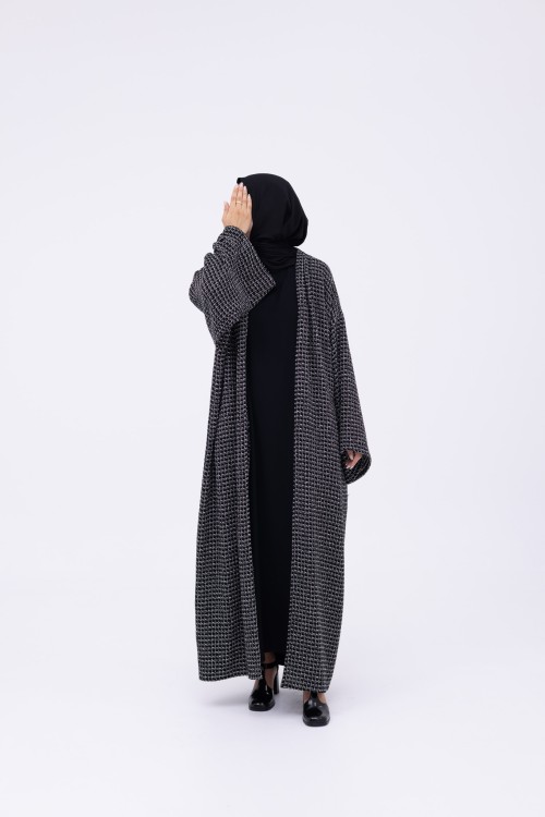 Shela coat chiné noir