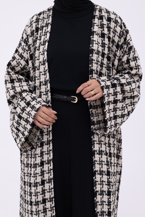 Shela coat black & crème