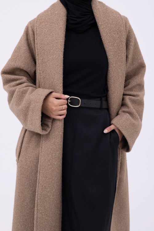 Manteau Clémence beige foncé