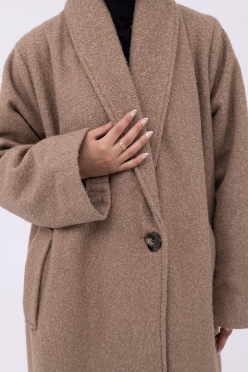Manteau Clémence beige foncé