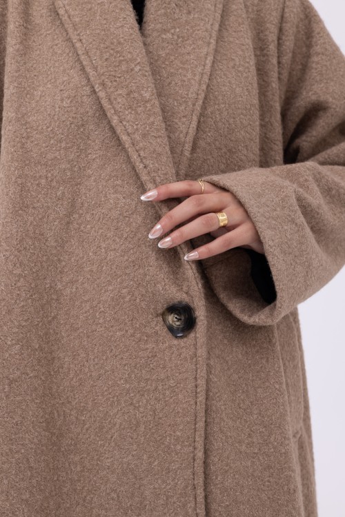 Manteau Clémence beige foncé