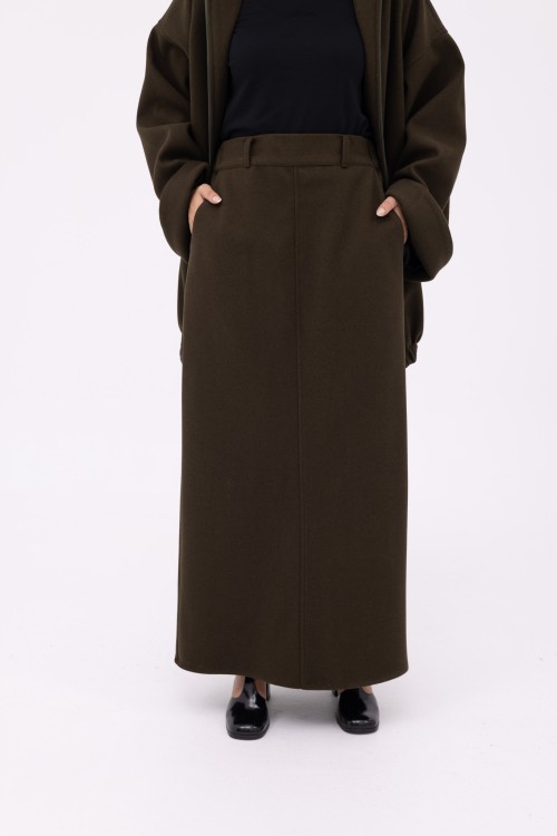 Pauline jupe droite olive