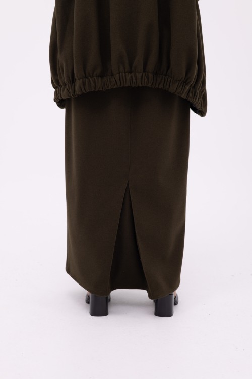 Pauline jupe droite olive