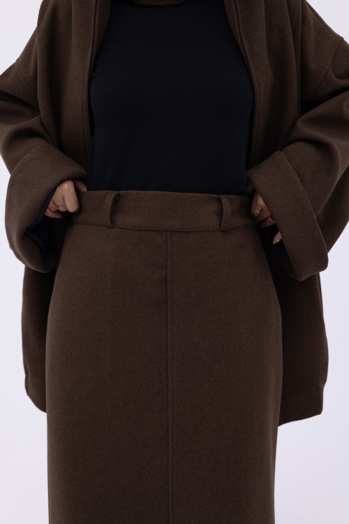Pauline jupe droite marron