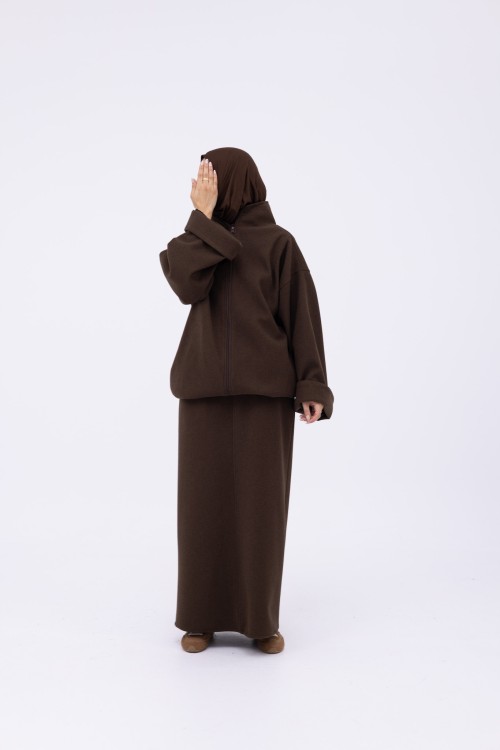 Pauline jupe droite marron