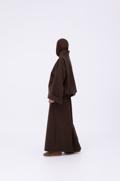 Pauline jupe droite marron
