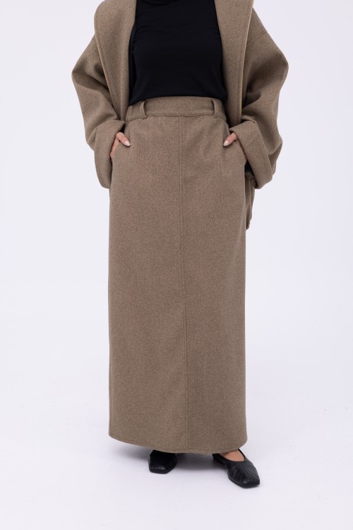 Pauline jupe droite beige