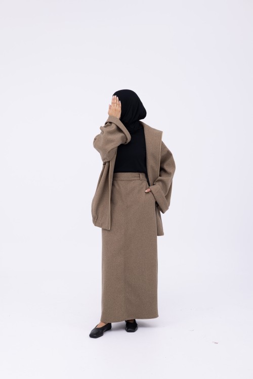 Pauline jupe droite beige