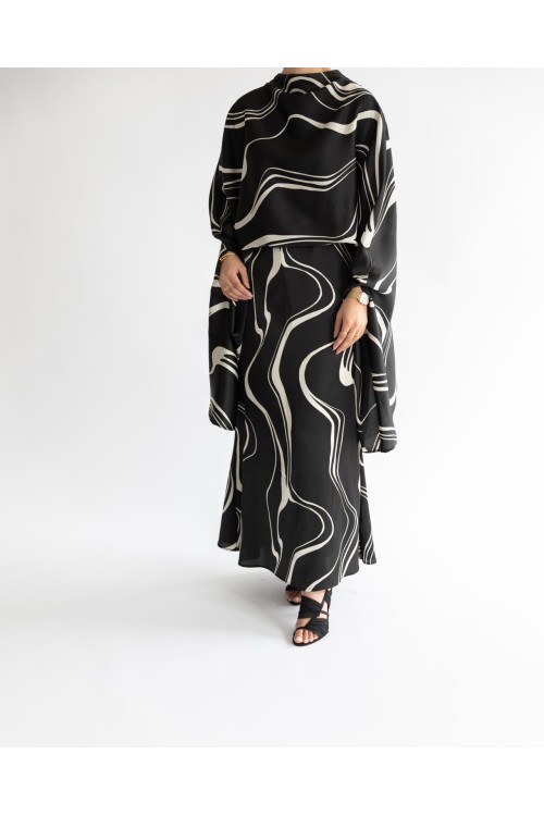 Cape Malaysia Imprimée noire & crème