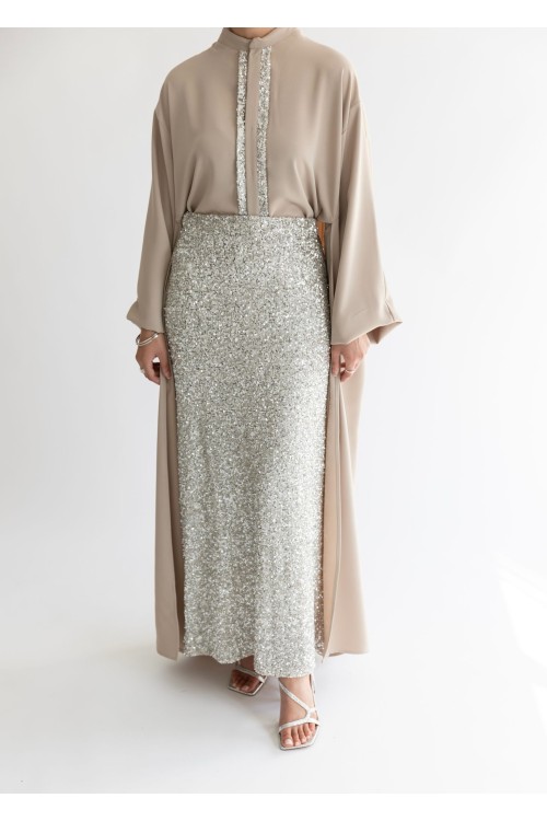 Jupe Sofya à sequin silver