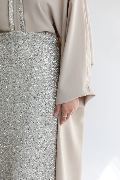 Jupe Sofya à sequin silver